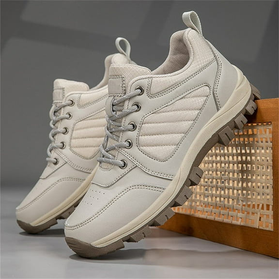 LIJCC Men's Waterproof Shoes Lightweight Approach Trekking Comfortable Backpacking Boots Non Slip Work Shoes Outdoor Camping Hiking Walking Travel Sneakers