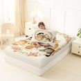 thumbnail image 4 of Manfei Kawaii Kitten Twin Fitted Sheet, Boho Western Flower Bedding, Cream, 2pcs, 1 Fitted Sheet and 1 Pillowcase, 4 of 6