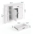 thumbnail image 2 of Asofer 42" Kitchen Storage Cabinet, Sideboard Buffet with 3 Doors & 1 Drawer & 8 Shelves, White, 2 of 8