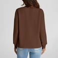 thumbnail image 4 of YUGYXL Womens Long Sleeves Sweatshirts Casual Round Neck Solid Color Sweatshirts with Pockets Fall Dressy Pullovers Brown L, 4 of 7