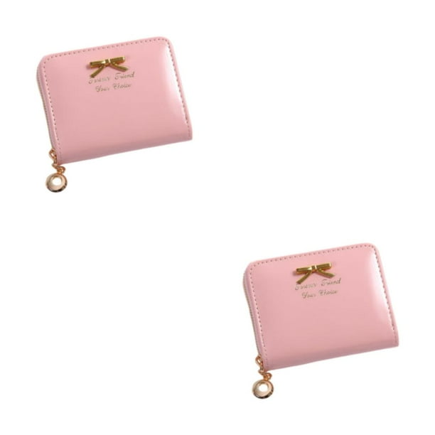 Minnieouse Cartera compacta y elegante con tarjetero para el día a día Cartera Tarjetero Carteras pequeñas Monedero rosa rosa 2Conjunto