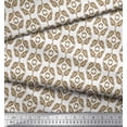 thumbnail image 2 of Soimoi Poly Georgette Fabric Ogee Damask Print Fabric by the Yard 52 Inch Wide, 2 of 5