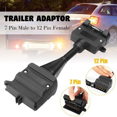 7 Pin Male To 12 Pin Female Electric Towing Adapter Truck Trailer ...