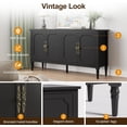 thumbnail image 4 of RoyalCraft Large Sideboard Buffet Cabinet with Storage, 58'' Modern Credenza Buffet Table Coffee Bar Wine Bar Storage Cabinet with Artistic Carved Handle for Dining Room Living Room, (Satin Black), 4 of 7