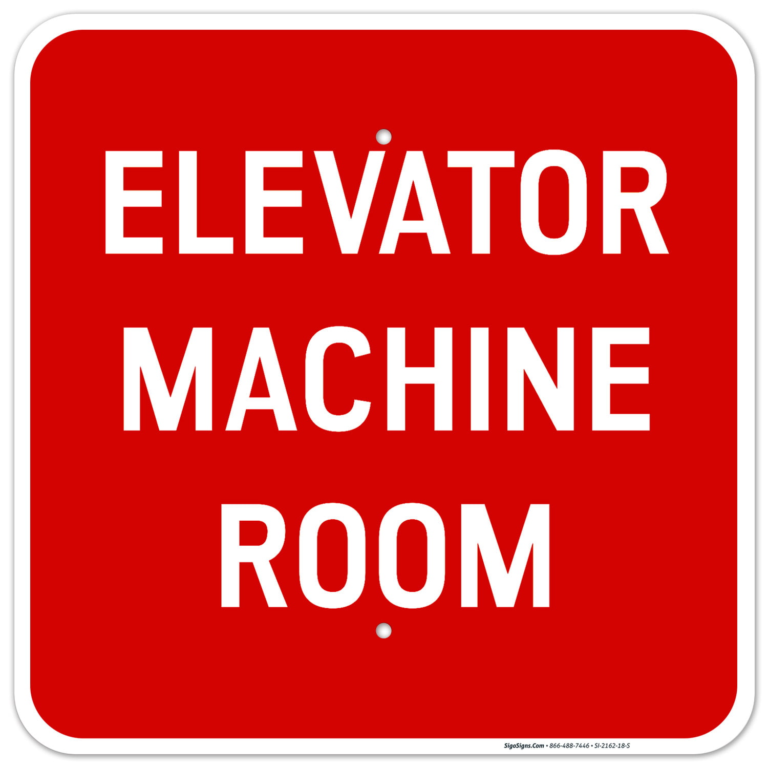 Red Background, reflective, Aluminium 10x14 ELEVATOR MOTOR ROOM SIGN 
