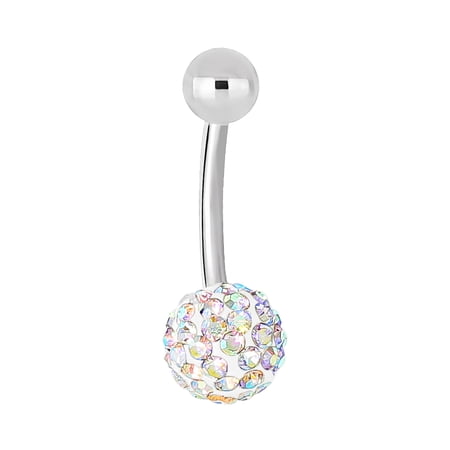 Body Jewelry™ Women’s 14G Surgical Steel Curved Barbell Belly Ring – Fashion Body Jewelry