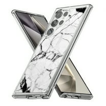 TalkingCase Slim Fit Phone Case Compatible for Samsung Galaxy S24 Ultra(Not S24, S24  Plus), Blk White Marble 5 Print, Lightweight,Flexible, USA Print