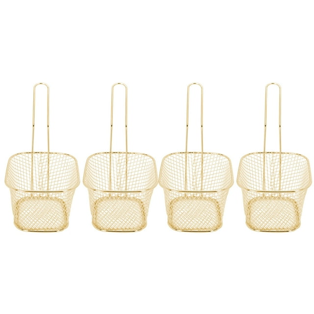 Frying Basket, 4Pcs Stainless Steel Frying Net Basket Cooking Strainer for French Fries Food Kitchen Tool