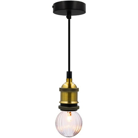 

Industrial Mini Pendant Light Kit E27 Socket Lamp Holder 1.2M Retro Adjustable Light Cord Hardwire Antique Canopy Lamp Base Fit Lampshade Swag Light Vintage for Loft Kitchen Bedroom(No Bulb)