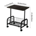 thumbnail image 2 of Mobile Rolling Cart Side Table with Mesh Shelves Living Room Storage Nightstand Coffee Table Compact Furniture 21.26x16.93x11.81in(Black), 2 of 6