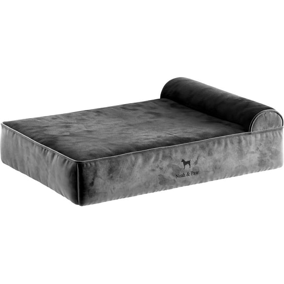 NOAH & PAW Small Dog Bed, 20x15x6.5 Inch, Cat Bed for Indoor Cats, Orthopedic Eggshell Memory Foam Infused with Cooling Gel, Waterproof, Machine Washable, Includes Inner Cover (Velvet Collection)