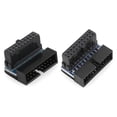thumbnail image 1 of Sywqhk 2 adaptadores USB 3.0 de 20 pines macho a hembra en ángulo hacia arriba y hacia abajo para placa base (A+B), 1 of 9
