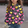 thumbnail image 2 of Kid Cute Heart Shirts Long Sleeve Tshirts Children Blouses Girls Fashion Loose Tunic Tee Outfit Valentines Day,01_Pink, 2 of 4