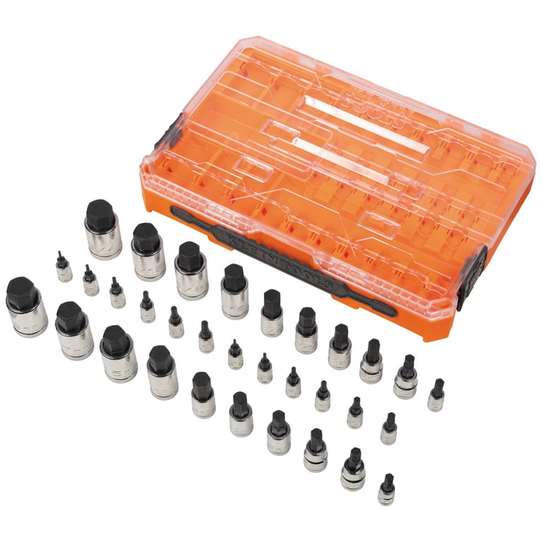 Klein Tools 65233HEX Knurled Hex Bit Socket Set, SAE and Metric