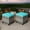 Turquoise, variant on Resenkos 2 Pieces Patio Rattan Ottoman Set with Removable Cushions-Beige, All Weather Wicker Ottoman, Outdoor Patio Ottomans