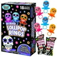 thumbnail image 2 of Halloween Day of the Dead Sugar Skull Lollipop Rings, Box of 18, 2 of 6