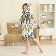thumbnail image 4 of FORMRS Niños Bathrobe Unisex Hooded Robe Soft Plush Pajamas Sleepwear, Size 2-3T, White and Black, 4 of 7
