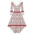thumbnail image 4 of Christmas Dresses for Women Women's Fashion V-Neck Casual Slim Fit Christmas Print Furry Party Long Sleeve Dress for Festive Occasion,Red,M, 4 of 4