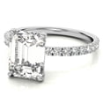 thumbnail image 5 of Solitaire Brilliance 3.CT Emerald Lab Grown Diamond Pave Basket Engagement Ring 14K White Gold, Ring Size 11, 5 of 5