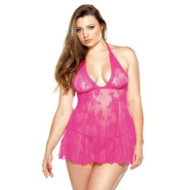 Fantasy Lingerie Fantasy Lingerie Queen Curves Chemise P120X Pink 1X