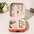thumbnail image 6 of Ladybird Travel Portable Square Decorative Box Jewelry Stand: All-in-One Earring Holder, Ring Keeper, Necklace & Bracelet Organizer - Storage Box for Girls and Women, 6 of 6