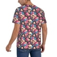 thumbnail image 2 of Lsque Skull Blue Flower Pattern Mens Polo Golf Shirts Funny Graphics Shorts Sleeve Button Shirts Baseball T-shirt-Medium, 2 of 7