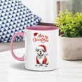 thumbnail image 4 of Merry Christmas Bulldog Santa Hat Xmas Tree Winter Holiday 11oz Accent Two-tone Mug Dog Lover Gifts Idea Coffee Tea Cup - 01013, 4 of 5