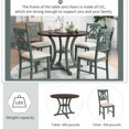 thumbnail image 3 of HANSHE Kitchen Dining Table Set for 4, Farmhouse Dining Set with Round Dining Table and 4 Cushioned Chairs, Wooden Frame 5 Piece Dining Table Set for Kitchen Dining Room Apartment, Antique Blue, 3 of 10