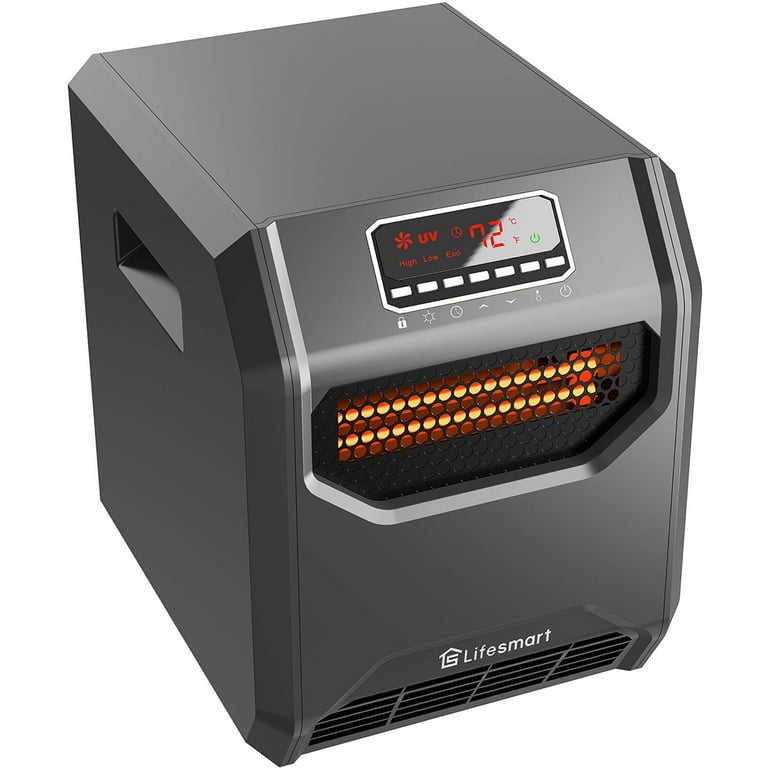 LifeSmart 6-Element Infrared Heater with Front Intake Vent and UV Light,  HT1269UV - Walmart.com