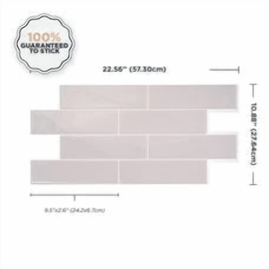 Smart Tiles Peel and Stick Backsplash, 5 Adhesive Tiles, Oslo Grey, 22.56"x10.87"