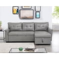 thumbnail image 2 of Laura Reversible Sleeper Sectional Sofa Storage Chaise by Naomi Home - HDN-Color:Gray,Fabric:Air Leather, 2 of 7