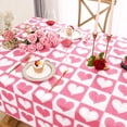 thumbnail image 4 of Valentines Day Tablecloth Square 55x55 Inch, Red Gingham Tablecloth, Love Hearts Table Cloth, Waterproof Table Cover for Valentine''s Day Party Kitchen Dining Room Holiday Decor, Red, 4 of 6