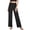 Black women wide leg trousers with pockets a1, variant on Cagogo Women's Wide Leg High Waisted Trousers with Pockets Solid Casual Loose Long Pants for Travel Lounge Beach Work, Dark Blue L