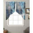 thumbnail image 2 of Blue Grey Swag Valances for Windows, Modern Oil Painted Abstract Art Aesthetics Rod Pocket Sheer Valances for Large Windows, Swag Toppers Light Filtering for Kitchen Living Room 2 Panels 36''x45'', 2 of 5