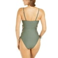 thumbnail image 2 of Hula Honey OLIVE Rhythm Ribbed Side-Lace One Piece Swimsuit, US X-Small, 2 of 2