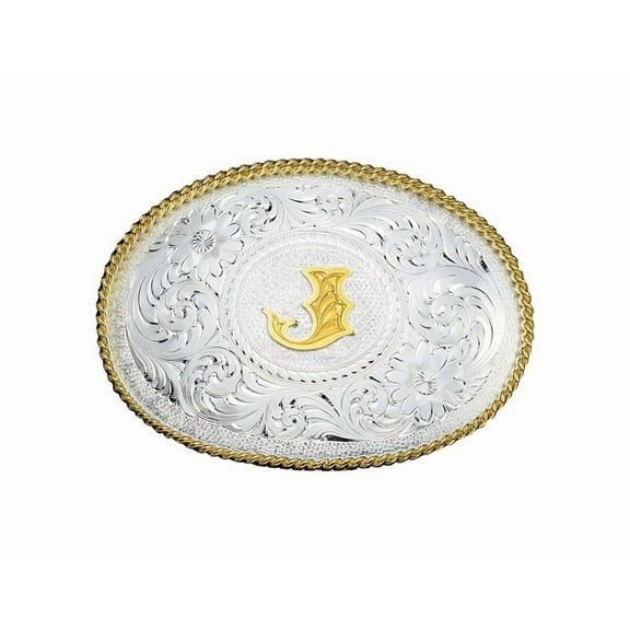 Montana Silversmiths Initial J Silver  Two Toned - Acc Buckle  - 700J