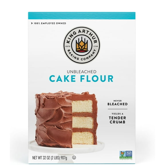 King Arthur, Cake Flour Unbleached and Unenriched, Non-GMO Project Verified, No Preservatives, 2 Pounds