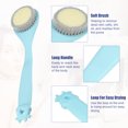thumbnail image 3 of Unique Bargains Back Scrubber Long Handle Bath Brush Long Handle Brush for Bath Shower 11.81"x2.95"x0.98" Blue, 3 of 6