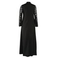 thumbnail image 5 of Fesfesfes Women Muslim Dress Kaftan Long Sleeve Dress Arab Jilbab Abaya Islamic Traditional Dress Lace Fashion Maxi Dress, 5 of 7