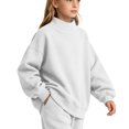 thumbnail image 6 of Jalioing Mock Neck Sweatshirt for Kids Casual Fashion Solid Color Long Sleeve Pullover Fall Winter Tops for Boys Girls, 6 of 9