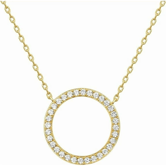 2Ct Round Cut Lab Created Diamond Women's Circle Of Life Chain Pendant 14k Yellow Gold Plated
