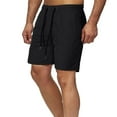 thumbnail image 2 of Knee Length Summer Shorts Solid Color Quick Drying Wide Leg Drawstring Men Fitness Shorts Streetwear, 2 of 13
