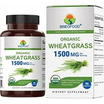 Brieofood Organic Wheatgrass 1500mg, 45 Servings, 90 Vegetarian Tablets, Vegetarian, Gluten Free