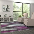 thumbnail image 3 of Masada Rugs Modern Contemporary Area Rug, Purple Grey Black (6 Feet X 9 Feet), 3 of 6