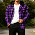 thumbnail image 4 of Guluxicc Men's Plaid Hoodies with Zipper Pocket Button Down Drawstring Long Sleeve Hooded Tops for Everyday Wear Summer Casual Outfits, 4 of 6