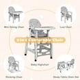 thumbnail image 3 of OLAKIDS 5 in 1 Baby High Chair, Convertible Toddler Table Chair Set, Rocking Chair, Multi-Function Seat with Lockable Universal Wheels, Adjustable Seat Back, Removable Trays (Grey), 3 of 8