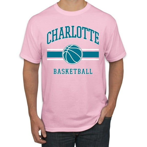 Wild Bobby City of Charlotte Basketball Fantasy Fan Sports Men's T-Shirt, Light Pink, Small