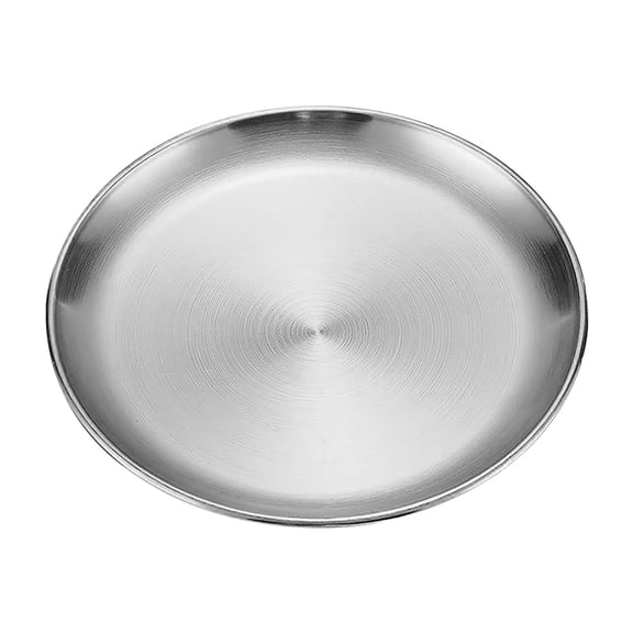 Fnochy Toddlers Kids Stainless Steel Plates, Durable Metal 304 Feeding 10.24 in Dishes for Serving/Snack/Camping, No Plastic and Dishwasher Safe (silvery)