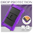 thumbnail image 3 of for iPad Pro 9.7/2017/2018 Case with PET Screen Protector + Pencil Holder + Stand + Shoulder Strap | Heavy Duty Protection 3 Layer Silicone PC Case for iPad 5th/6th Generation | Purple+Black, 3 of 8