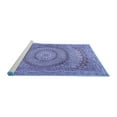 thumbnail image 2 of Ahgly Company Machine Washable Indoor Rectangle Medallion Blue Traditional Area Rugs, 7' x 9', 2 of 4